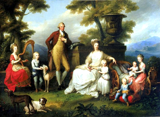 Ferdinand Ier des Deux-Siciles et Marie-Caroline d'Autriche avec leurs enfants  par Angelica Kauffmann - 1783